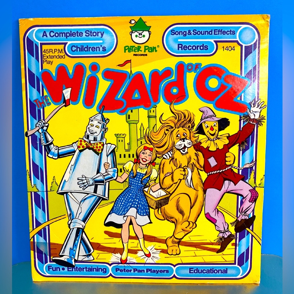 Wizard of Oz Vintage Children's Vinyl Peter Pan 45RPM Extended Play Record #1404